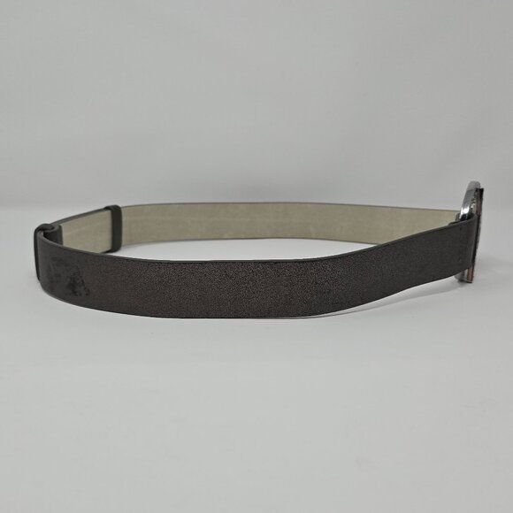 Chico's Metallic Adjustable Leather Cinch Belt with Rhinestone Buckle, S/M - Picture 4 of 12